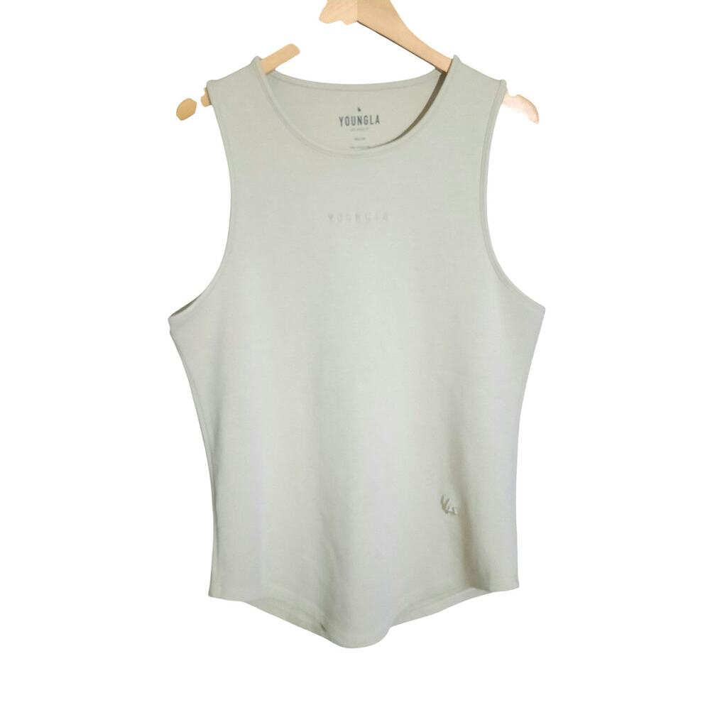 YoungLA 301 Excellence Tank Top Men's Cream Athletic Gym Wear Size Medium